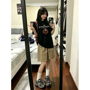 女童夏装套装2026新款12岁13中大童学生洋气短袖韩版超好看工装裤