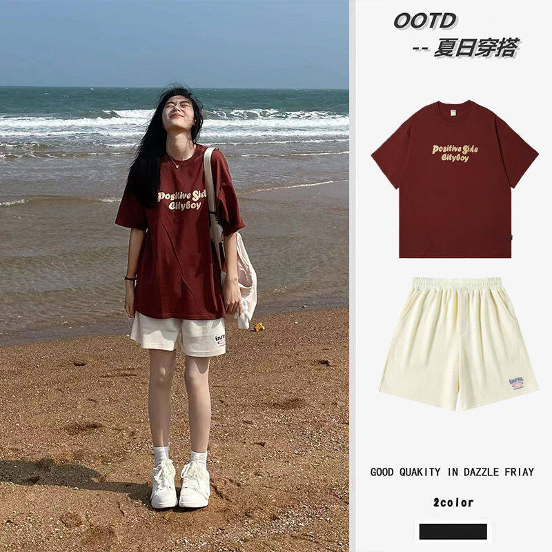 女童夏装套装2025新款网红炸街短袖中大童韩版洋气学院风短裤外穿