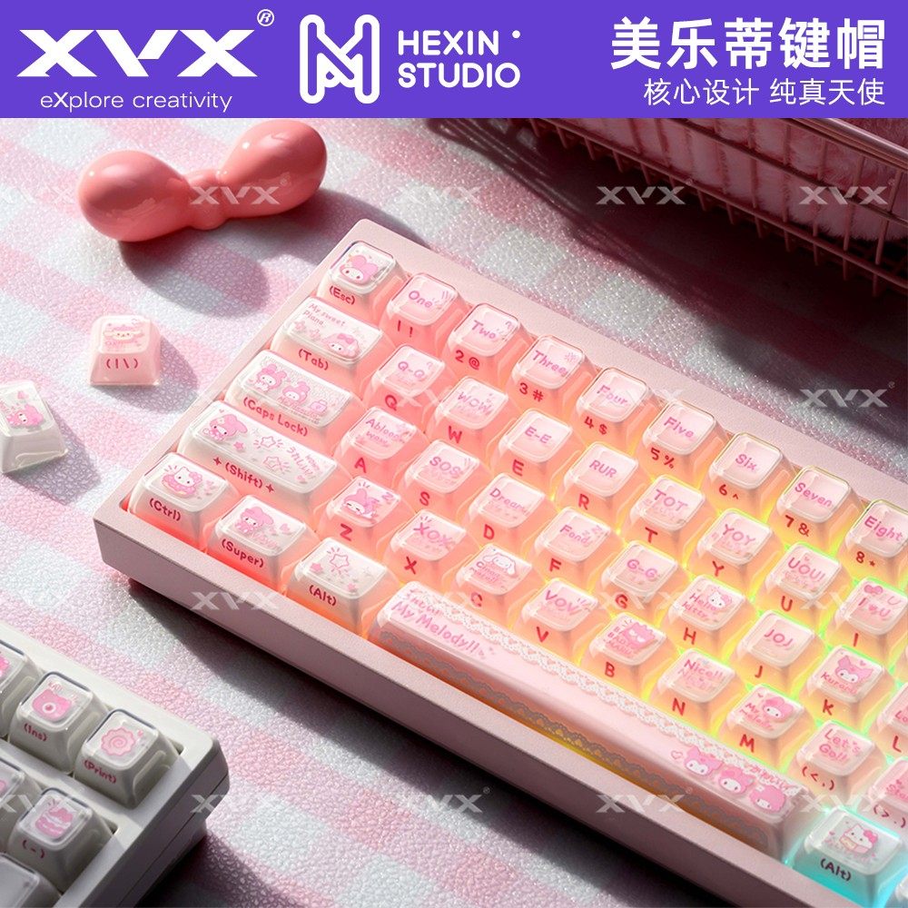 XVX美乐蒂果冻水晶键帽适配迈从Ace68前行者X87 ATKRS6狼蛛hero68图片