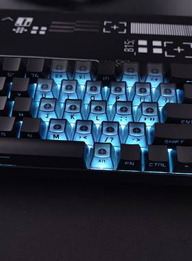 黑色侧刻透光爱心雾透键帽适配EZ63迈从Ace68前行者X87夜魔美加狮