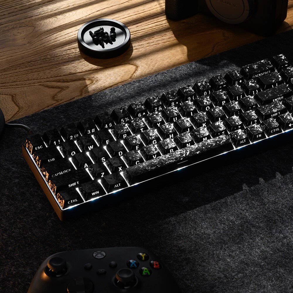 XVX碳纤维纹2.0键帽侧刻透光适配EV63迈从Ace68前行者X87 ATKRS6图片
