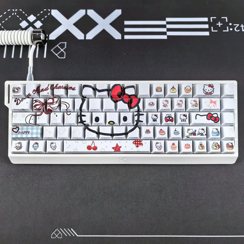 HelloKitty键帽可爱侧刻透光适配wooting迈从Ace68美加狮MAD60/68
