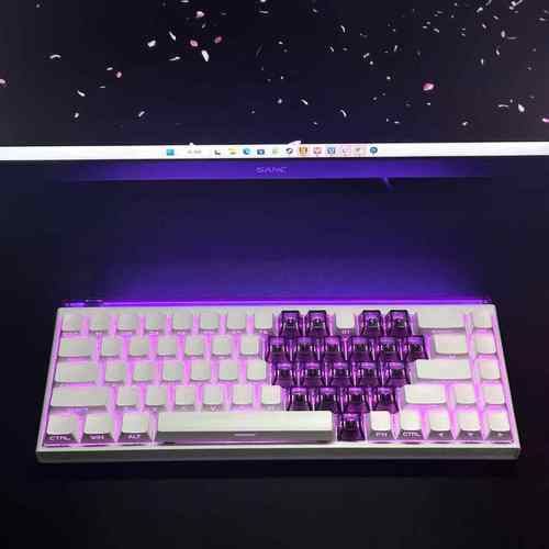 双拼透明爱心键帽侧刻透光适配made68迈从ACE60前行者X87 ROG夜魔