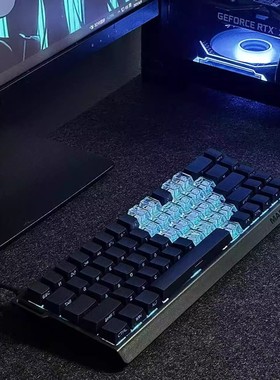 黑色侧刻透光键帽拼爱心适配EZ63迈从Ace68前行者X87夜魔美加狮