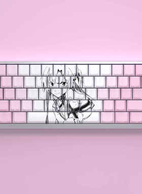 亚丝娜键帽二次元透光PBT原厂适配小蜜蜂made68狼蛛f87pro mad60