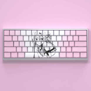 亚丝娜键帽二次元透光PBT原厂适配小蜜蜂made68狼蛛f87pro mad60