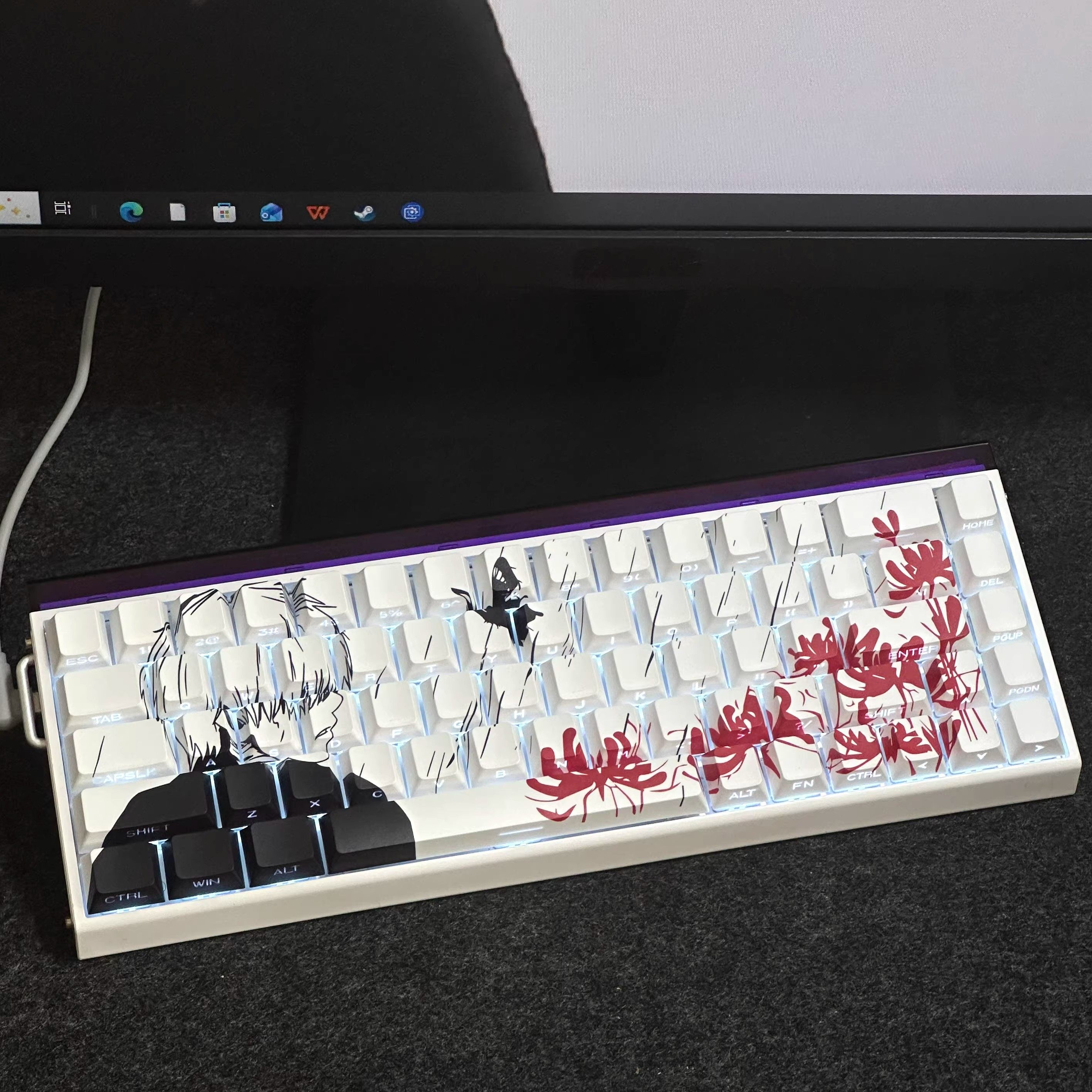 键帽侧刻透光适配小蜜蜂made68迈从G87/ACE60夜魔EV63狼蛛图片