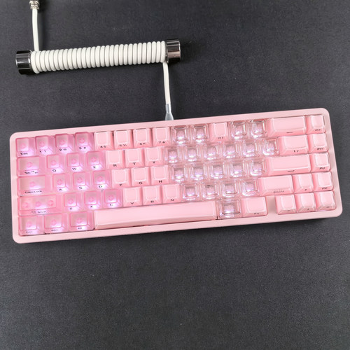 XVX粉色西湖水3.0键帽透光侧刻适配EV63迈从Ace68夜魔导士made68