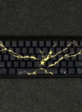 黑金大理石键帽侧刻透光适配EV63迈从Ace68/G87魔导士前行者X87