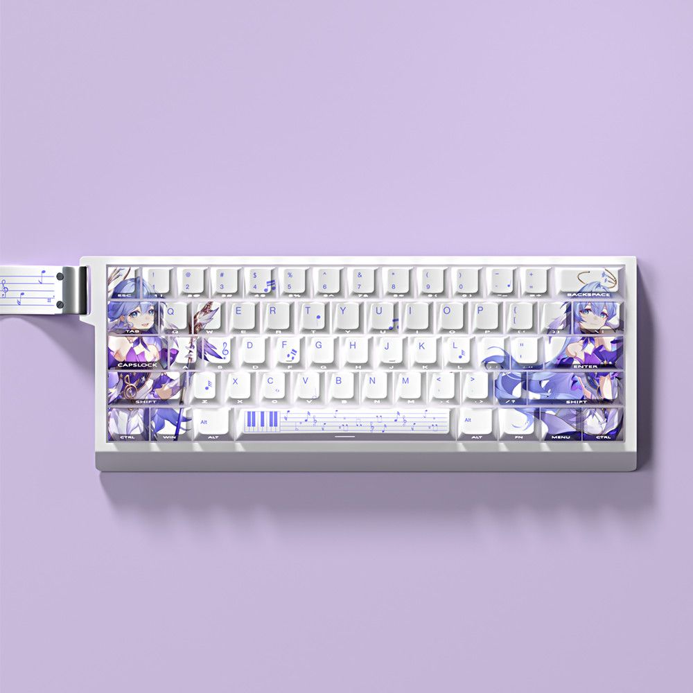 星穹铁道知更鸟键帽透光侧刻原厂PBT适配美加狮mad60小蜜蜂made68