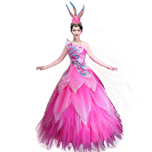 新款大气开场舞大摆裙演出服女成人大型舞台演出服装大裙子现代