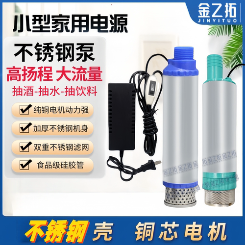 不锈钢抽酒专用泵电动抽酒神器新款电动抽水泵220V家用小型抽油泵