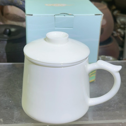 羊脂玉茶水分离办公杯