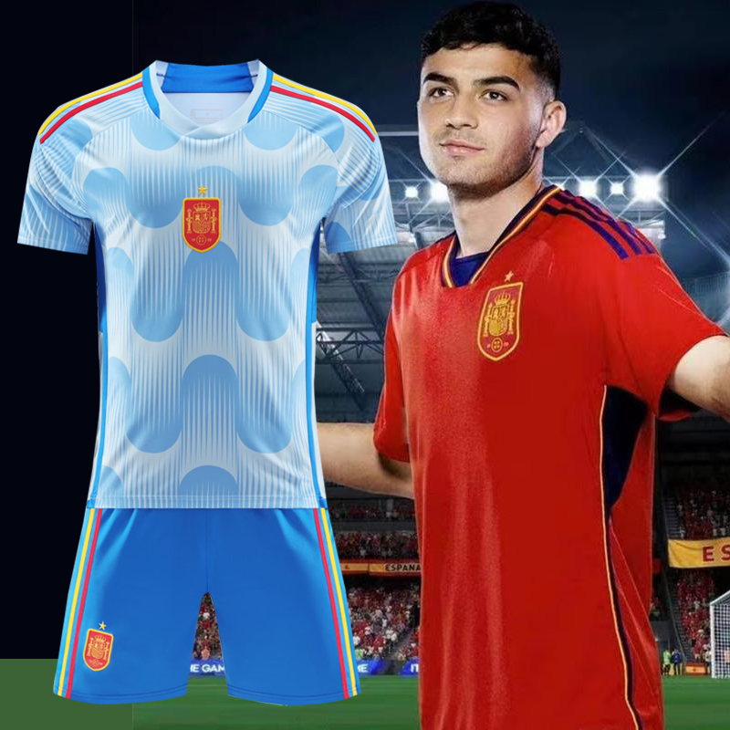 2022世界杯西班牙球衣主场国家短袖足球服6号伊涅斯塔伊斯科队服