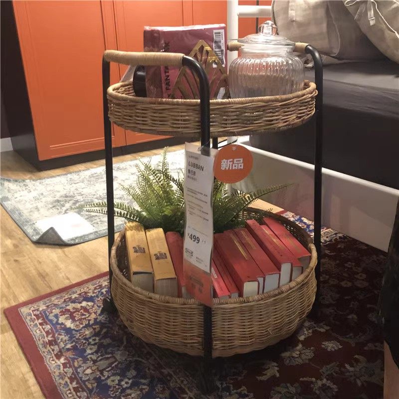 IKEA宜家国内代购 鲁巴恩 移动小茶几边桌台桌带储物角几藤条猫窝,住宅家具,角几/边几,淘宝优惠券,粉丝福利购,淘宝优惠卷