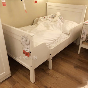 IKEA宜家国内代购桑维儿童青少年加长床框架带床板实木北欧风格床