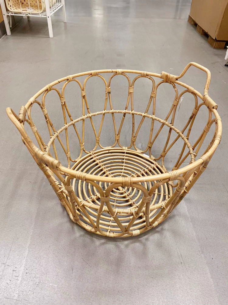 IKEA宜家国内代购SNIDAD 斯尼达 篮 藤条 54x39cm装饰收纳篮筐