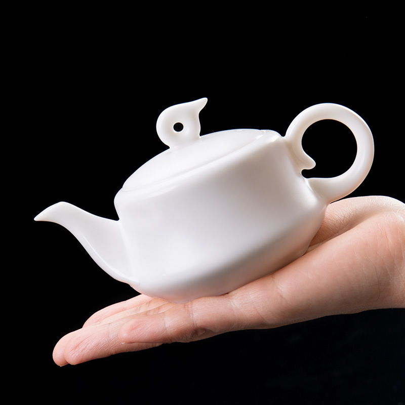 ronkin羊脂玉泡茶壶陶瓷小号家用