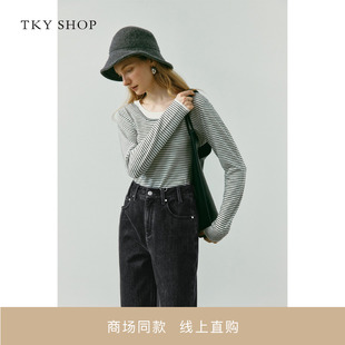 SHOP假两件线套衫 商场同款 TKY 上衣10I1LA04N067 女2025秋新品