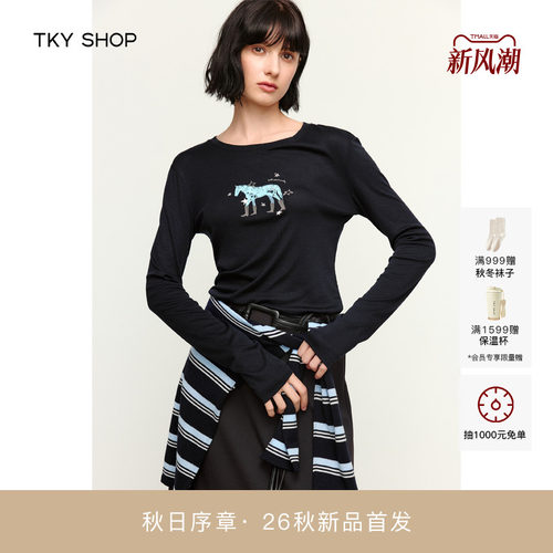TKYSHOP印花长袖T恤女