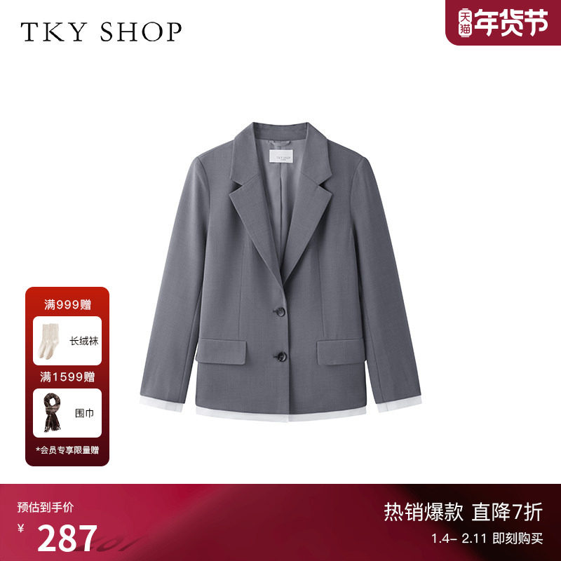 TKYSHOP休闲西装外套女小个子气质上衣通勤短款西服外套长袖便西,女装/女士精品,西装,淘宝优惠券,粉丝福利购,淘宝优惠卷