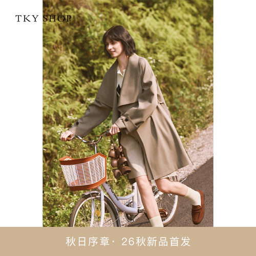 TKYSHOP中长款双色风衣
