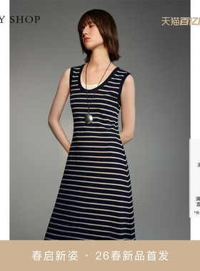[商场同款]TKY SHOP撞色无袖连衣裙2026春新款长裙10J1CJ03B034