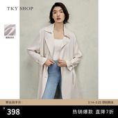 风衣女时髦系带收腰显瘦廓形气质外套 时尚 TKY SHOP英伦风中长款