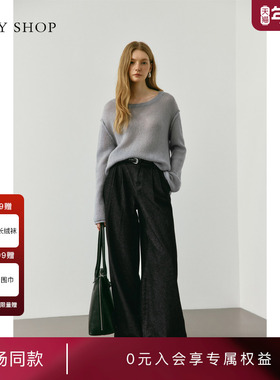 [商场同款]TKY SHOP阔腿牛仔裤女2025秋新款直筒裤10I1OA04N070