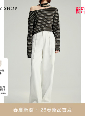 [商场同款]TKY SHOP高腰阔腿牛仔裤2026春新款直筒裤10J1OA04B050