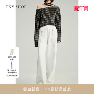 商场同款 直筒裤 TKY 2026春新款 10J1OA04B050 SHOP高腰阔腿牛仔裤