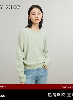 TKYSHOP圆领长袖毛套衫