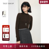 商场同款 TKY SHOP半高领打底毛套衫 女2025冬新款 10I1MA01P013