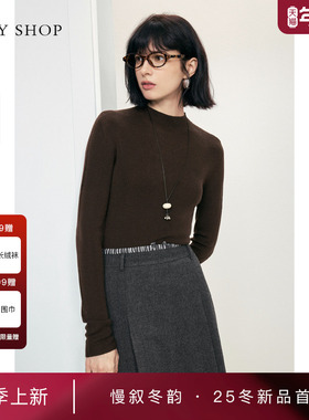 [商场同款]TKY SHOP半高领打底毛套衫女2025冬新款10I1MA01P013