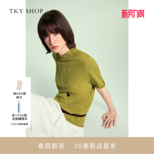 SHOP高领短袖 TKY 毛套衫 2026春新品 10J1MA01A006 针织衫 商场同款