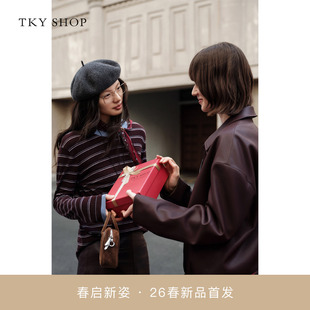 SHOP撞色条纹圆领毛针织衫 商场同款 TKY 10J1MA02A004 2026春新款