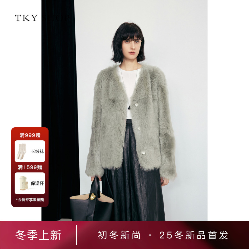 TKYSHOP托斯卡纳皮毛一体外套
