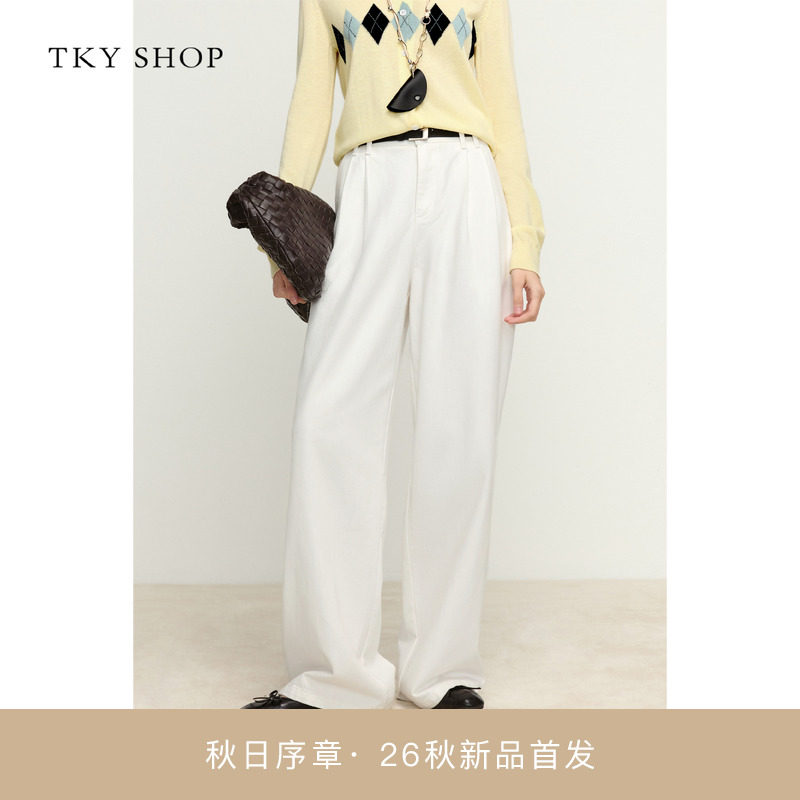 TKYSHOP阔腿牛仔长裤女图片