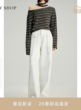 [商场同款]TKY SHOP高腰阔腿牛仔裤2026春新款直筒裤10J1OA04B050