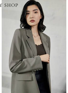 TKY SHOP职场通勤时尚便西女春季新款简约气质西装外套女高级感