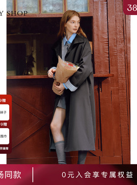 [商场同款]TKY SHOP立领长款风衣女2025秋新款长外套10I1BA04N057