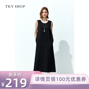 【所有姐姐的衣橱】TKY SHOP撞色无袖连衣裙显瘦简约气质裙子