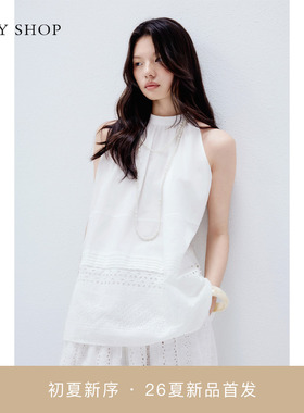 [商场同款]TKY SHOP设计感无袖挂脖上衣女2026夏新款10J1JA03G033