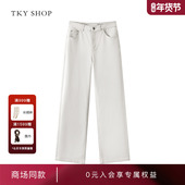 新款 10H1OA04T272 SHOP薄绒直筒牛仔长裤 女2024冬季 商场同款 TKY