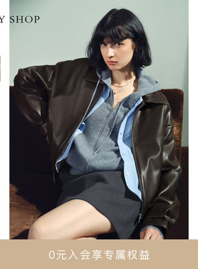 [商场同款]TKY SHOP短款PU皮鹅绒外套2025冬款羽绒服10I1HA01P058