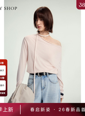 [商场同款]TKY SHOP荡领飘带线套衫2026春新款针织衫10J1LA03B025
