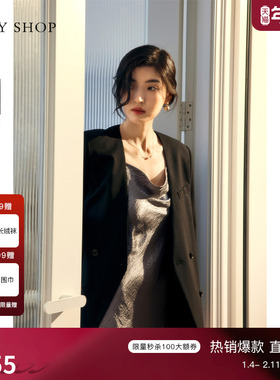 TKY SHOP高级感黑色西装外套女韩版宽松小个子西服简约通勤短外套