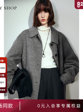 [商场同款]TKY SHOP长款毛呢外套2024冬新款羊毛大衣10H1GA07U020