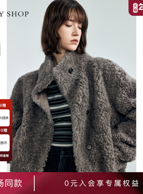 [商场同款]TKY SHOP长款颗粒外套2024冬新款羊毛大衣10H1CF10W248