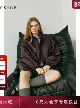 [商场同款]TKY SHOP时髦立领皮衣25秋新款皮夹克外套10I1EA03L037